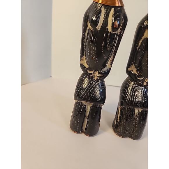 2 African Baule Tribal Fertility Figures Wood Hand Carved Waka Sona - Picture 3 of 9